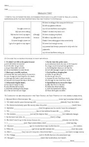 English Worksheet: Past Perfect Test