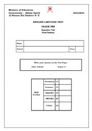 grade 10 final test