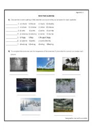 English Worksheet: WEATHER WORKSHEET