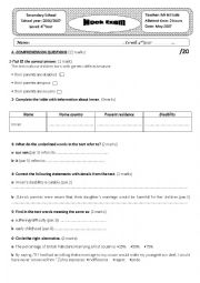 English Worksheet:  mock exam 2016