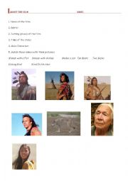 English Worksheet: Dances with wolves film worksheet