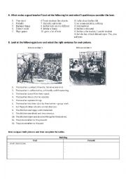 English Worksheet: Comparing the past and present / school