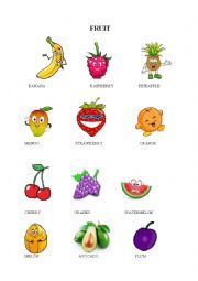 English Worksheet: FRUIT