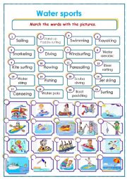 English Worksheet: Water sports