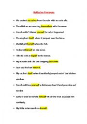 English Worksheet: reflexive pronouns