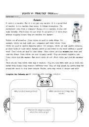 English Worksheet: Robots abilities and disabilities (Can/cant)