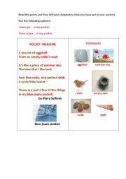 English Worksheet: POCKET TREASURE