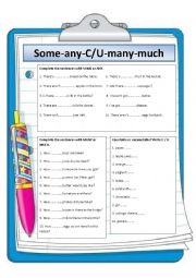 English Worksheet: Quantifier
