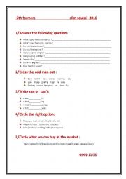 English Worksheet: language and vocabulary excercises for beginners