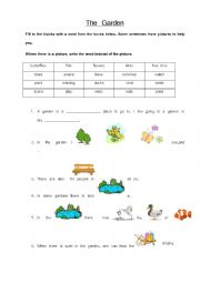 English Worksheet: The Garden - Writing Task