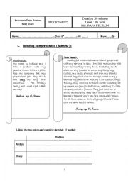 English Worksheet: End of term test 3 grade 8 Tunisian program