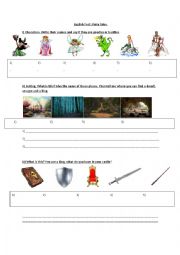English Worksheet: test fairy tales