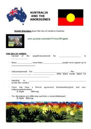 English Worksheet: Reconciliation between indigenous and non-indigenous communities in Australia