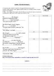 English Worksheet: Worksheet poem Tea with a Dragon