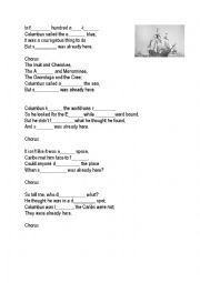 English Worksheet: Columbus Song