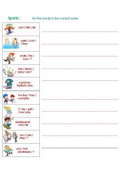 English Worksheet: Sports