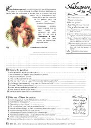 English Worksheet: Shakespeare in Love