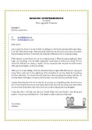 English Worksheet: Reading and understanding the text 