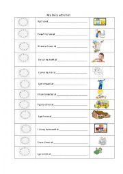 English Worksheet: daily activities