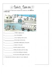 English Worksheet: THERE IS OR THERE ARE