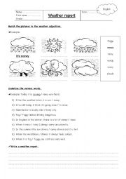 English Worksheet: Weather report