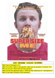 English Worksheet: Super Size Me Film Poster
