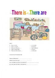 English Worksheet: There is-there are