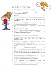 English Worksheet: Reported speech