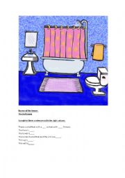 English Worksheet: Rooms of the house: The Bathroom