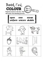 English Worksheet: Letterland Mr O & Mr U