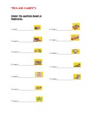 English Worksheet: fun and games3