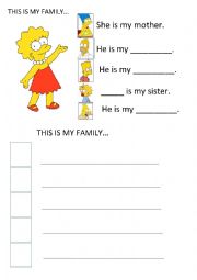 English Worksheet: This is my family.