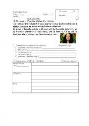 English Worksheet: Test preferences and personal information