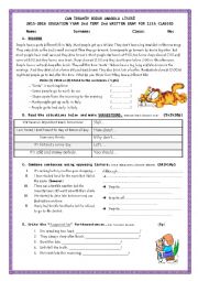 English Worksheet: Written exam 