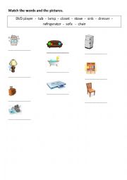 English Worksheet: Household objects