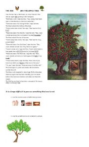 English Worksheet: THE HEN AND THE APPLE TREE