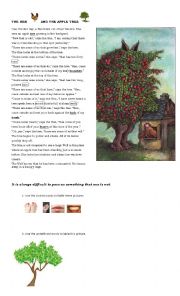 English Worksheet: THE HEN AND THE APPLE TREE