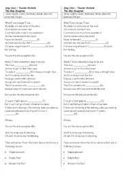English Worksheet: Tenses review withthe song The only exception by Paramore