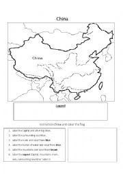 English Worksheet: China Geography Worksheet