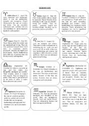 English Worksheet: Horoscope 