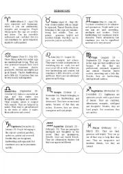 English Worksheet: Horoscope 