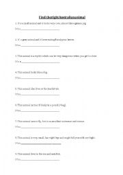 English Worksheet: australian animals