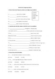 English Worksheet:  FREQUENCY ADVERBS 