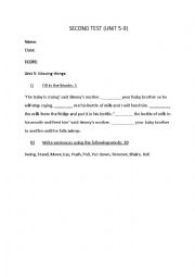 English Worksheet: Vocabulary Test 2