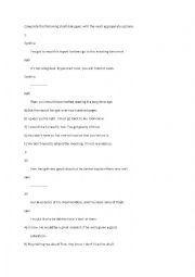English Worksheet: Dialogue completion