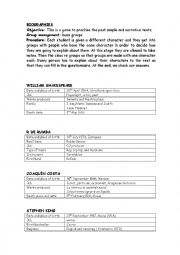 English Worksheet: BIOGRAPHIES