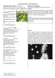 English Worksheet: Nina Simone - Chain Gang (Song)