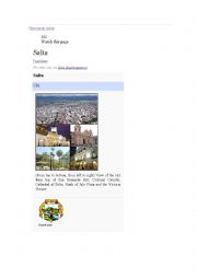 English Worksheet: SALTA