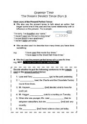 English Worksheet: Present Perfect - Part 2