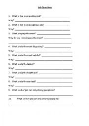 English Worksheet: Job Questions